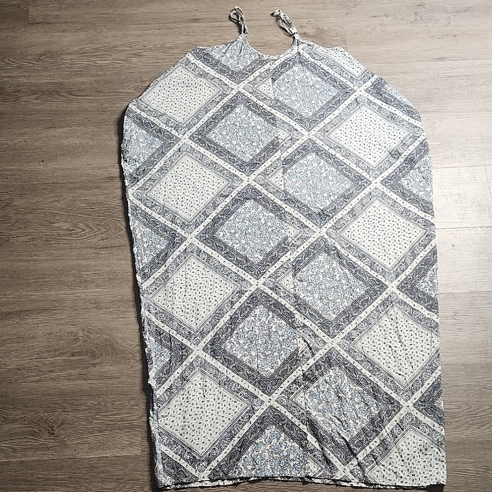🛍 Dress Gray and White Geometric Patterned - Picture 7 of 8